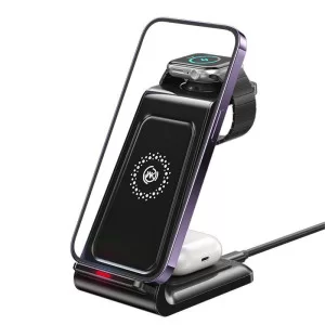 Incarcator wireless Wekome WP-U168 Pop Series Wireless Charger(3-IN-1 ) [Black]